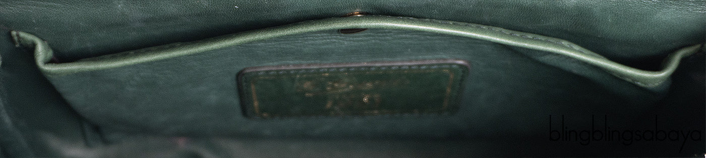Gucci Forest Green Medium Crocodile Bamboo Top Handle Bag