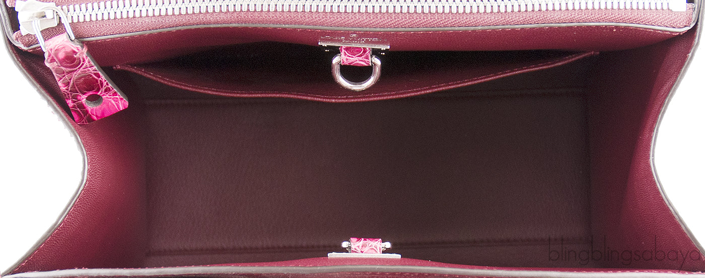 City Steamer Pink Crocodile Bag PM