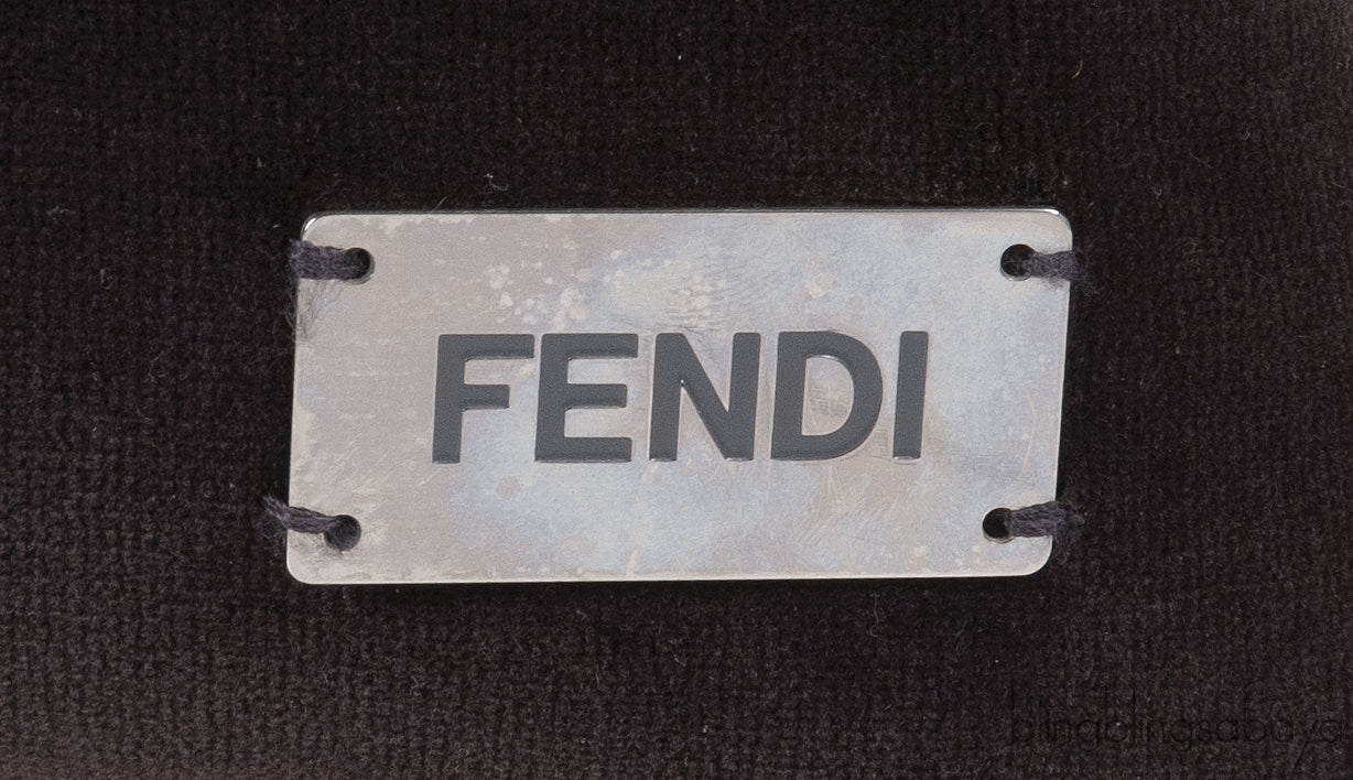 Fendi F Rectangular Grey Cushion