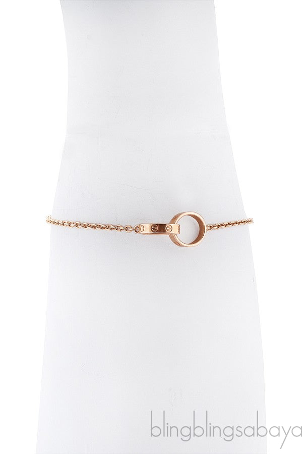 Rose Gold LOVE Chain Bracelet