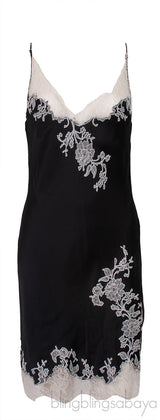 Black & White Lace Trim Cami Dress