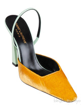 Blade Gold Velvet & Mint Green Slingback Pumps