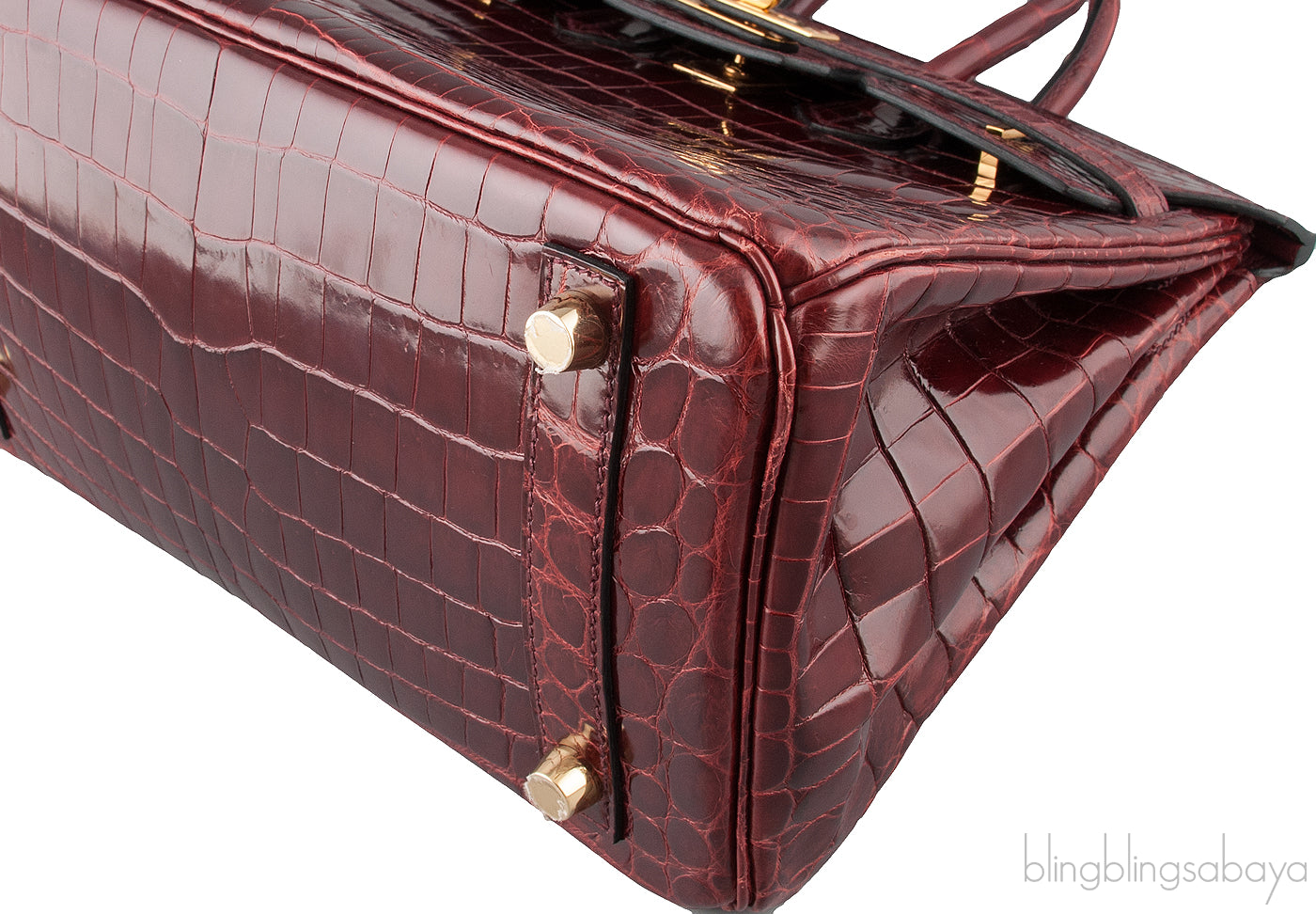 Birkin 25 Bordeaux Crocodile GHW