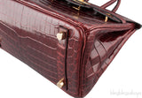 Birkin 25 Bordeaux Crocodile GHW