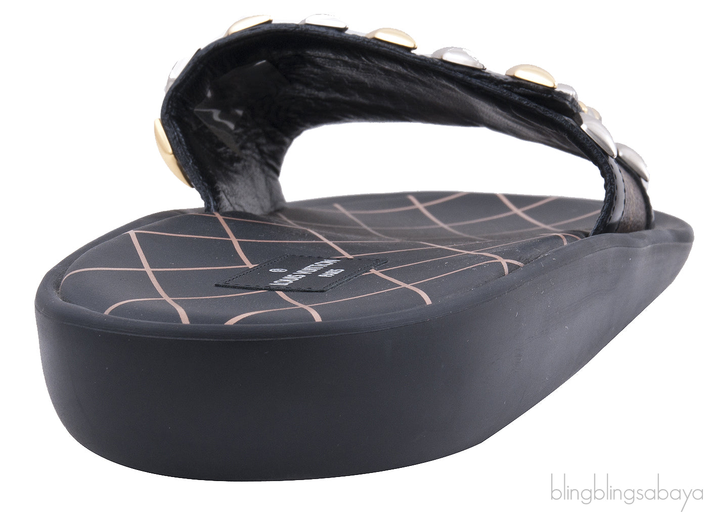 Brown Monogram Slide Sandals
