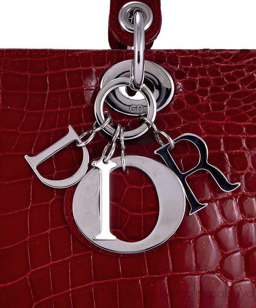 Lady Dior Crocodile Red Braise