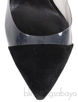 Black Suede PVC Plexi Pump