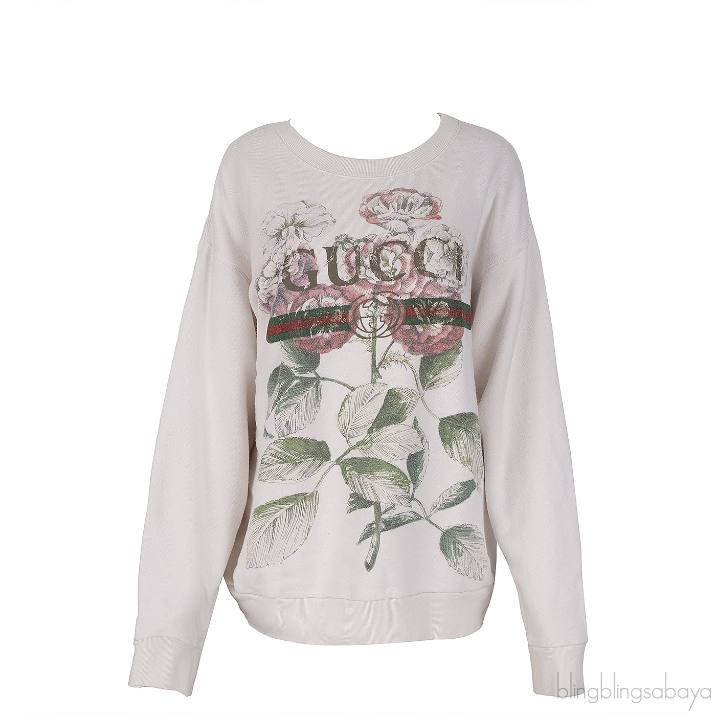 GG White Floral Print Sweatshirt