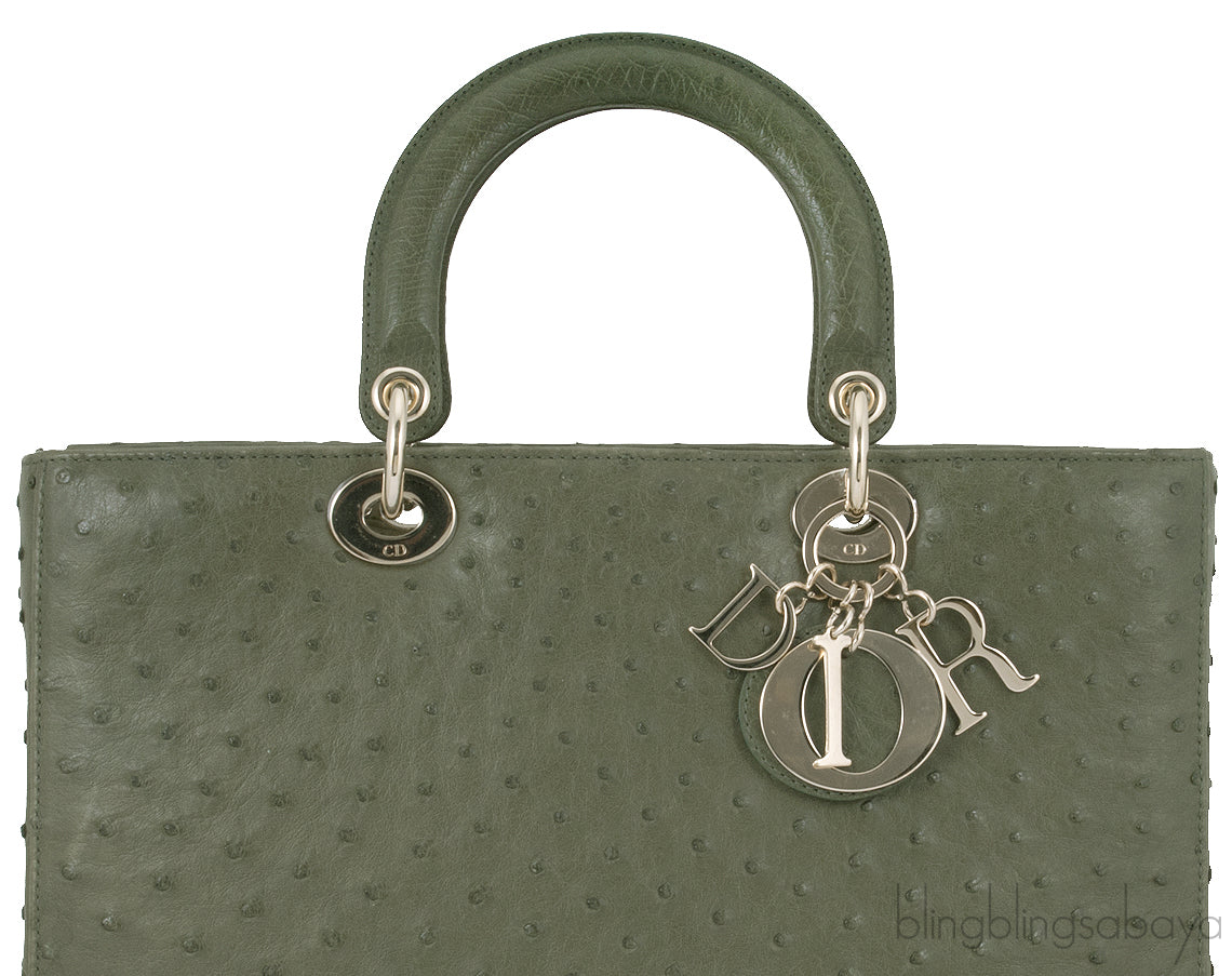 Lady Dior Olive Green Ostrich
