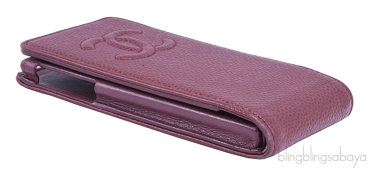 CC Caviar Maroon iPhone Case