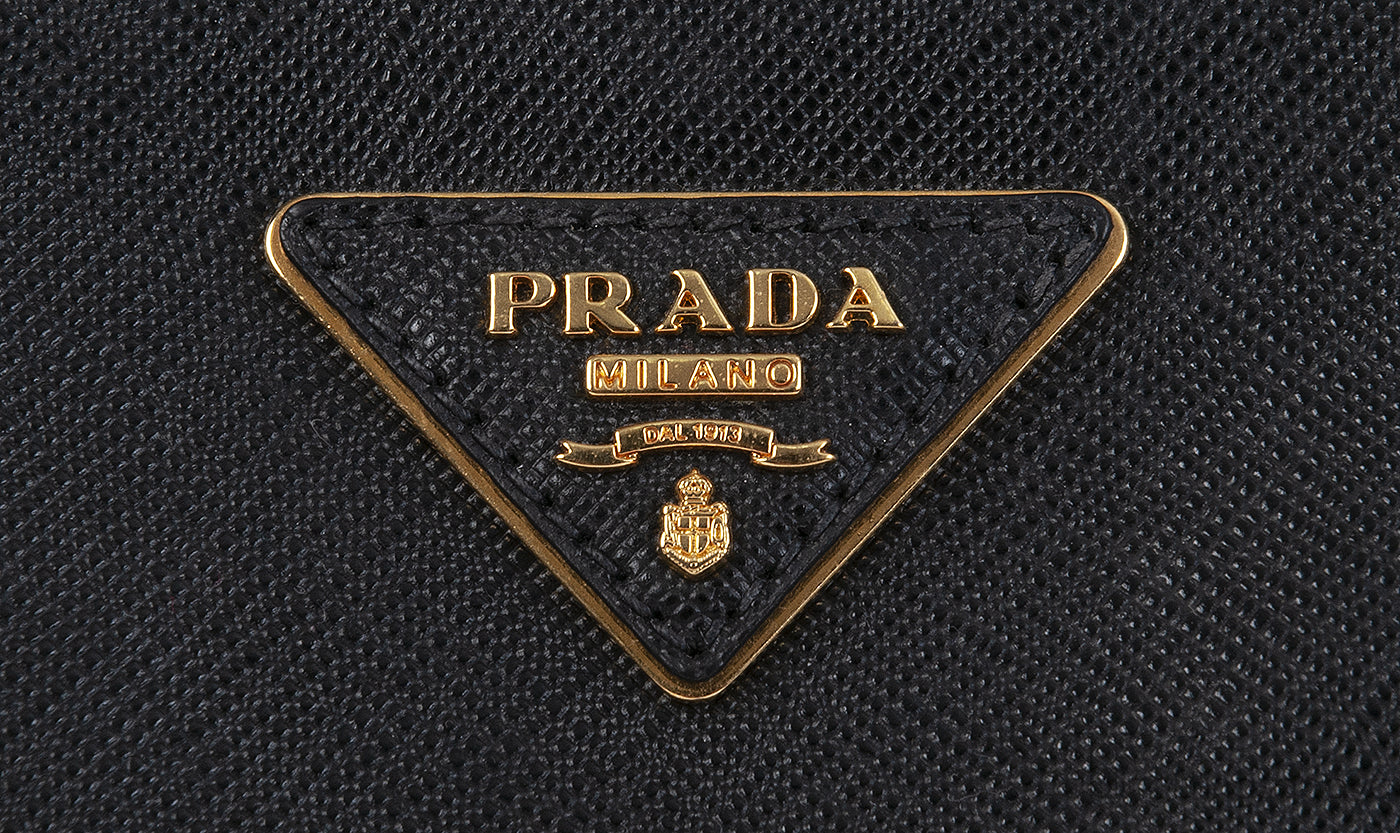 Prada Large Saffiano Black Double Zip Tote