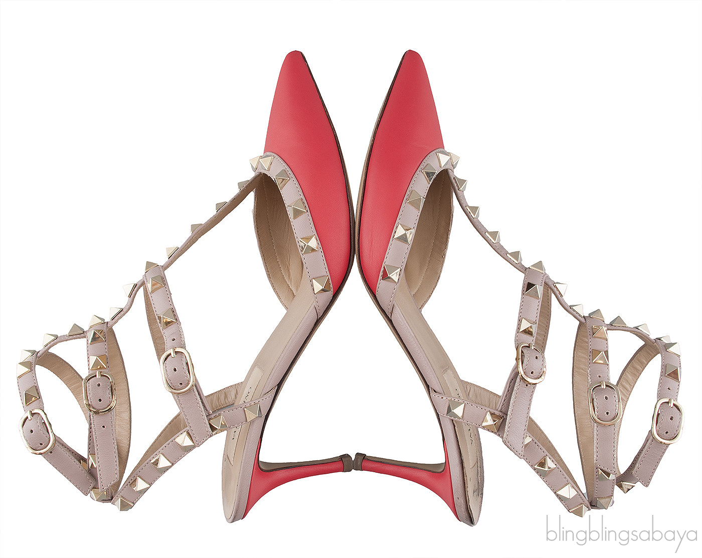 Rockstud Coral Nude Slingback