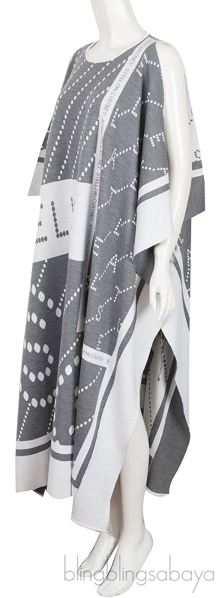 Logo Print Stretch Wool Cape