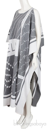 Logo Print Stretch Wool Cape