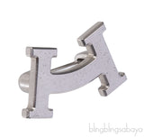Hermes Smile H Mini Brooch Palladium