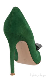 Emerald Jaipur 105 Embellished Suede Pumps