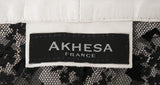 Akhesa Light Grey & Black Mesh Leather Coat