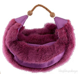 Purple Fur Crystal Handbag