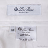 White Cropped Denim Cotton Pants