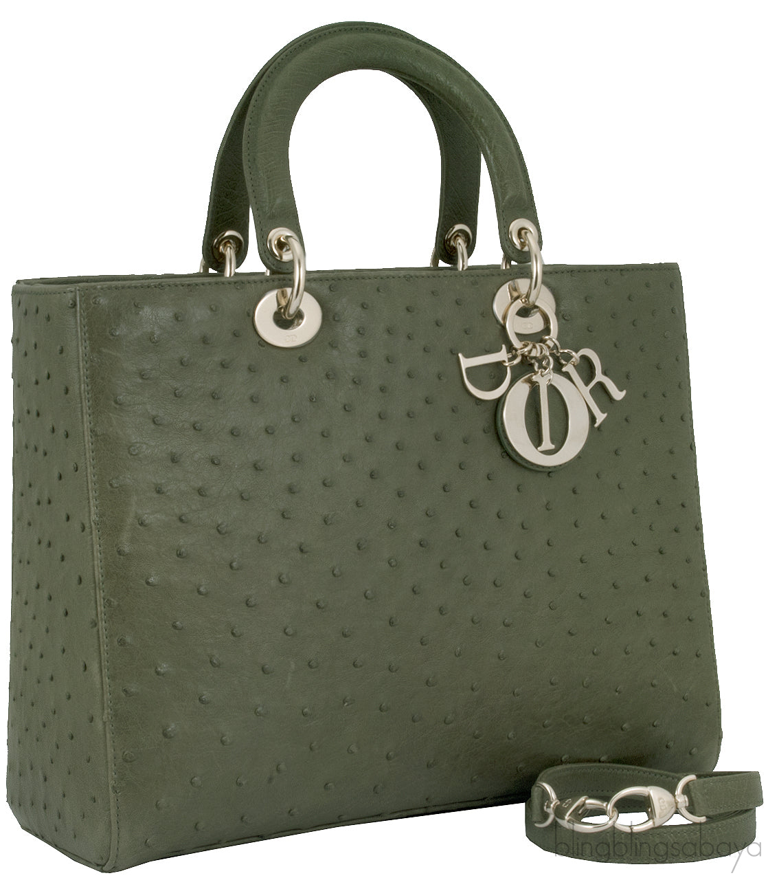 Lady Dior Olive Green Ostrich