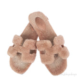 Hermes Oran Teddy Bear Brown Sandals