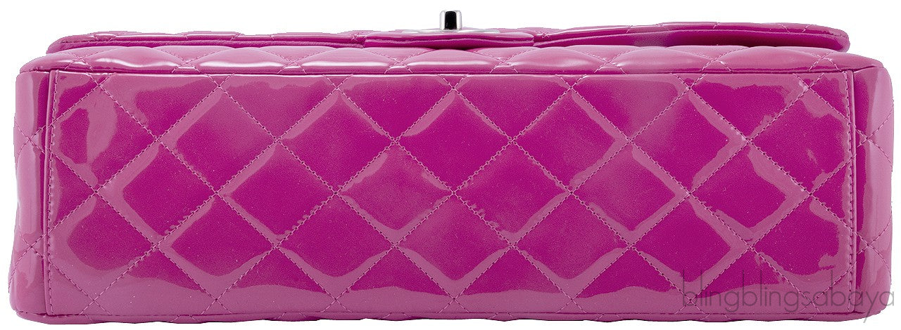 Fuchsia Quilted Maxi Flap Bag