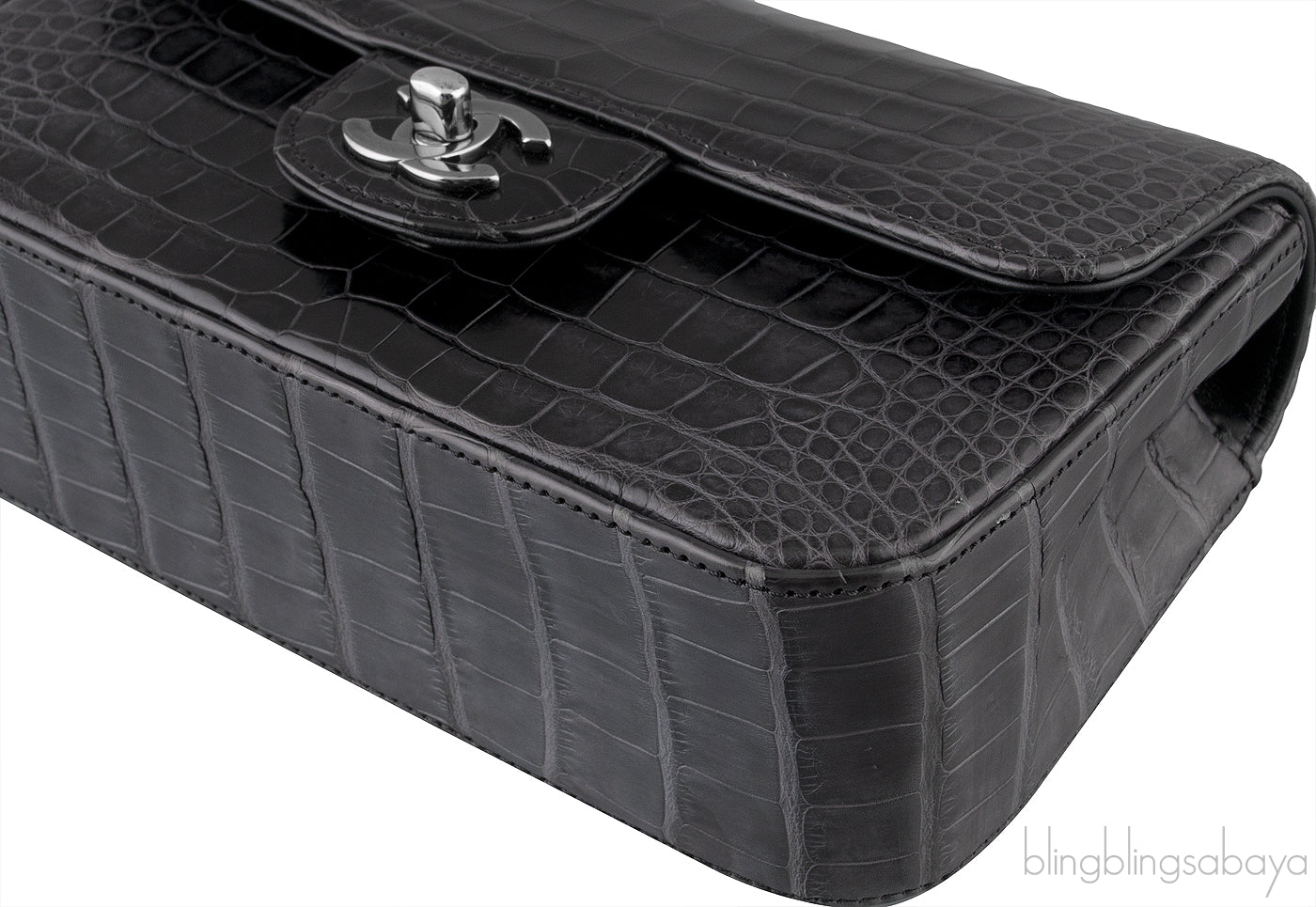 Dark Grey Crocodile Mini Bag