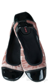 Sport Beige Velvet Ballet Flats