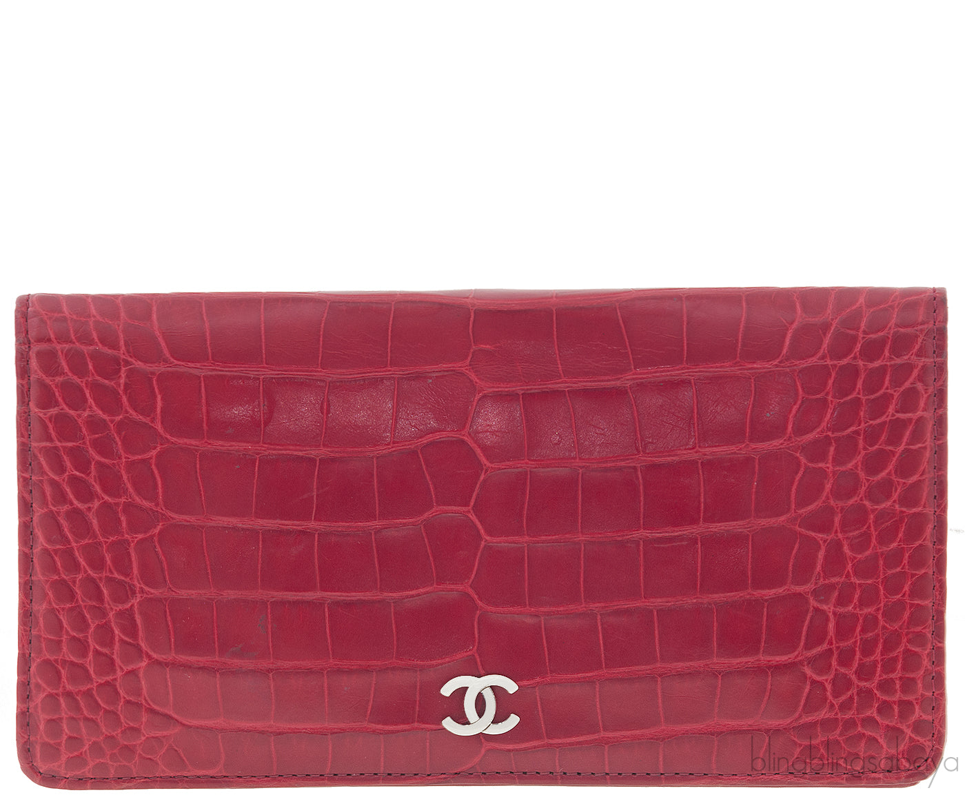 CC Red Crocodile Bi-fold Wallet