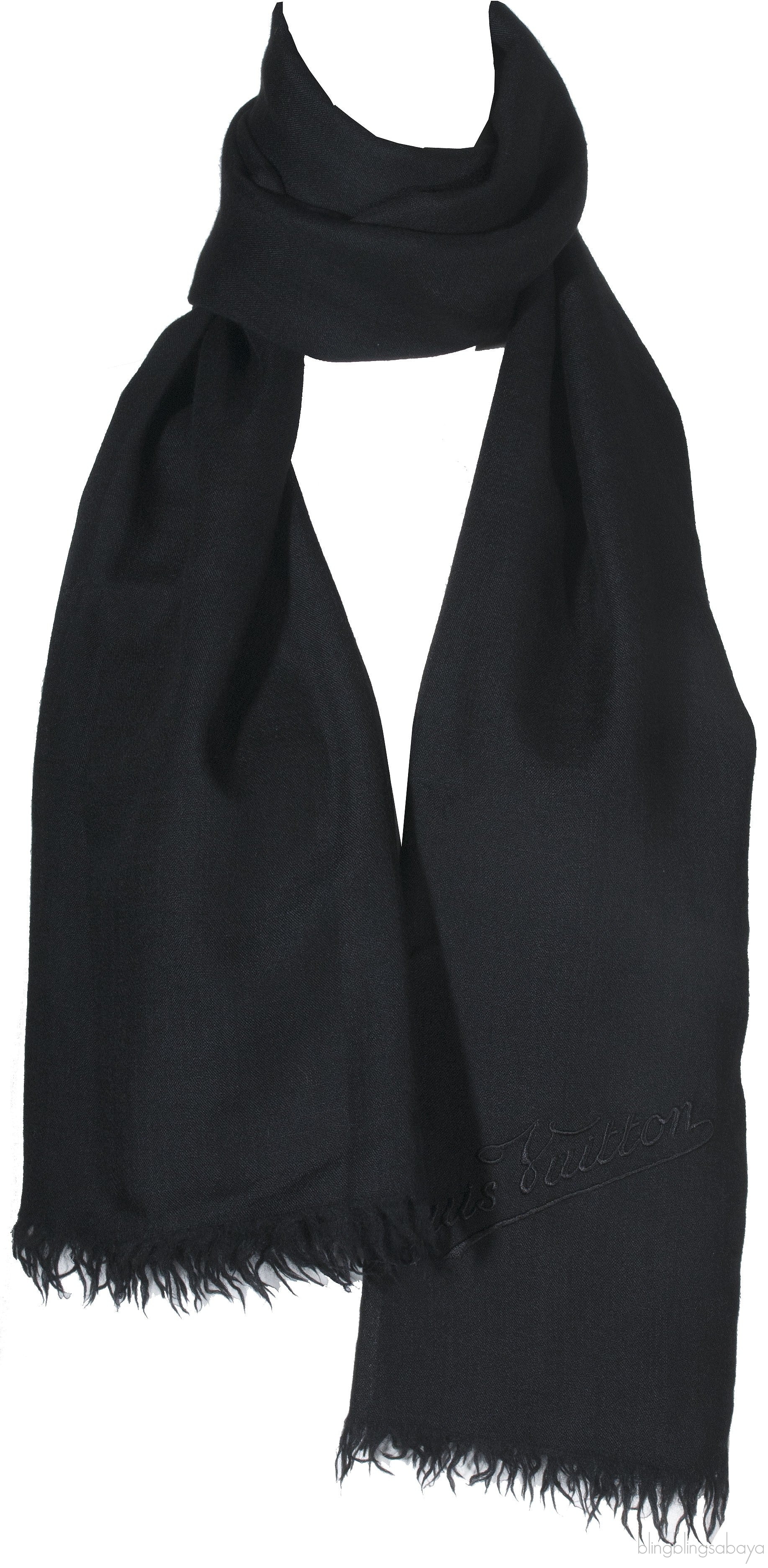 Black Plain Cashmere Shawl