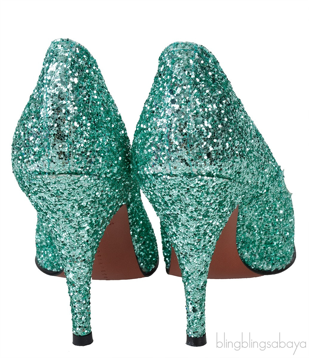 Green Dorothy Glitter Pumps