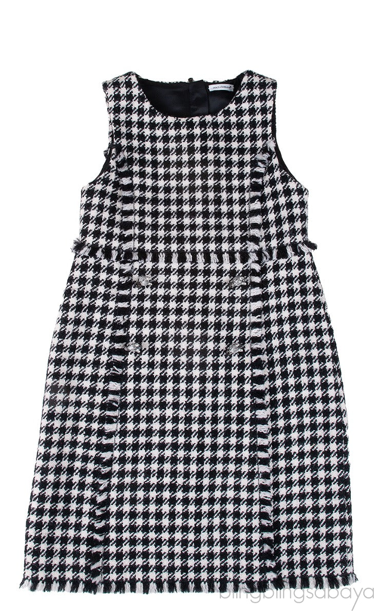 Houndstooth Pattern Kids Dress
