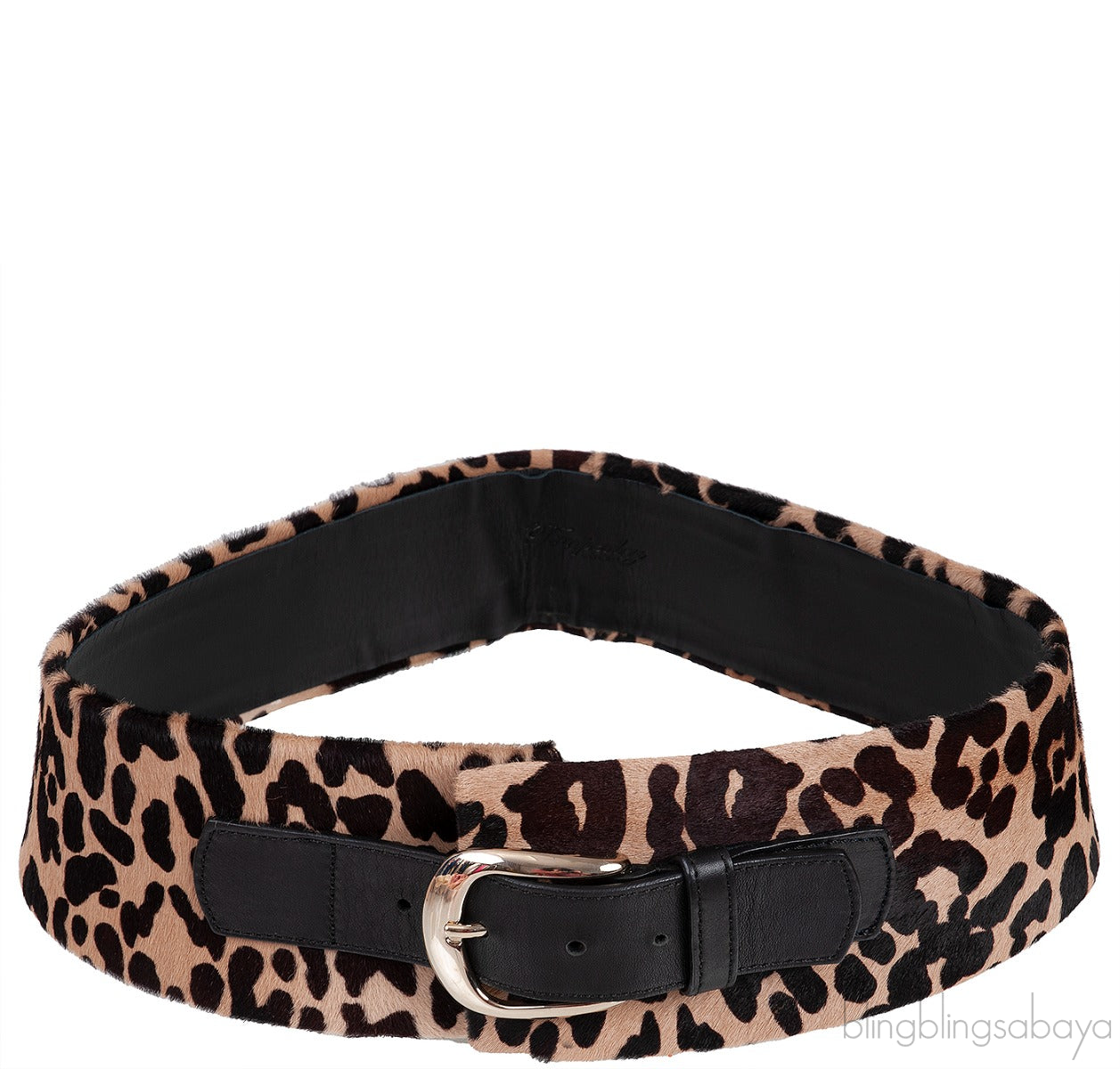 Leopard Print Pony Hair Wide Belt