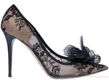 Black Floral Lace Pump