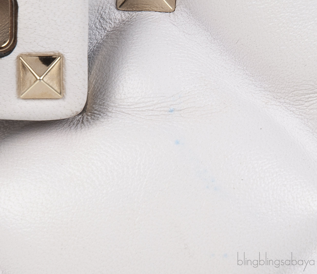 White Candystud Printed Top Handle Bag