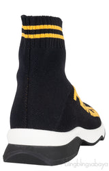 Black Knit Sock Logo Sneaker