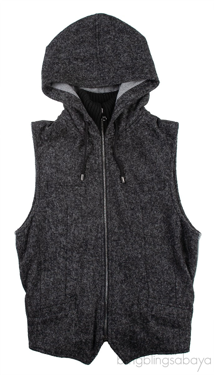 Grey Sleeveless Men\'s Hoodie