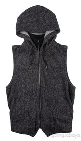 Grey Sleeveless Men\'s Hoodie