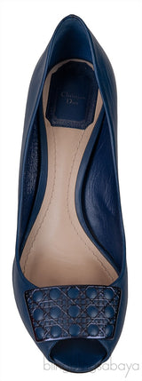 Blue Cannage Vamp Peep Toe Heels