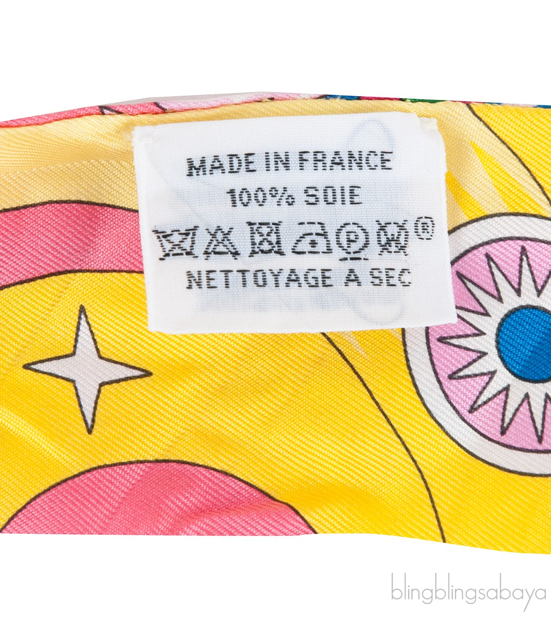 Pink Printed Silk Twilly