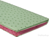 Laykh Apple Green & Pink Ostrich Trapezoid Clutch