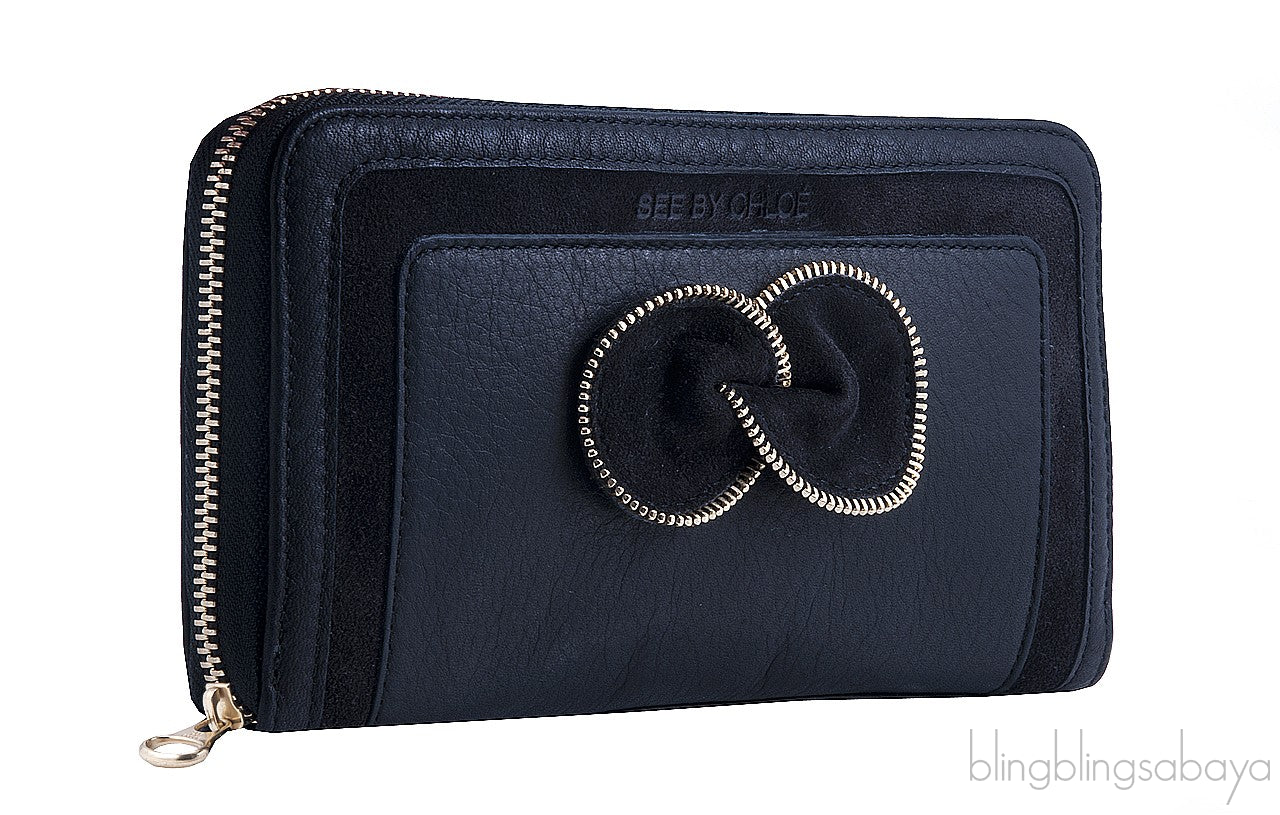 Black Bow Zip Claras Wallet