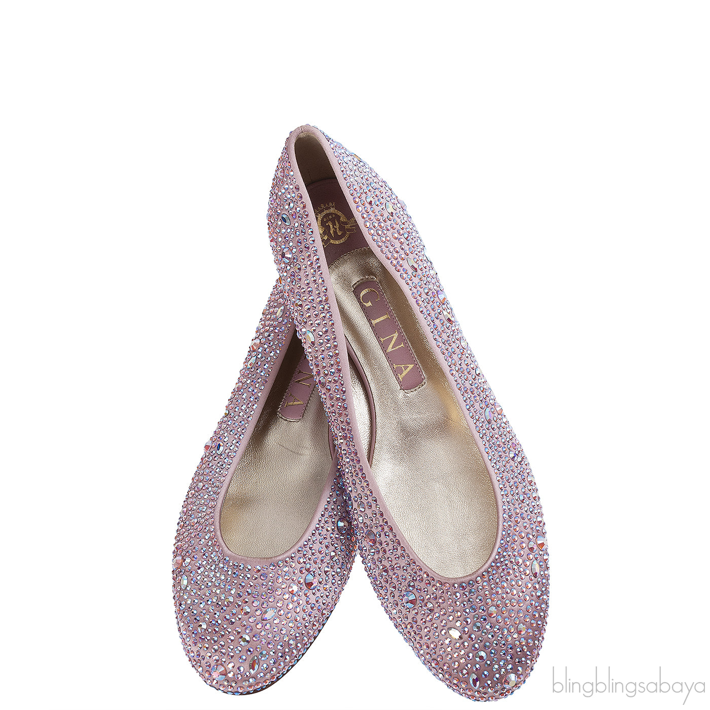Gina Light Pink Crystal Ballet Shoes