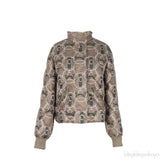 Vert Gobi Doudoune Courter Reversible Jacket