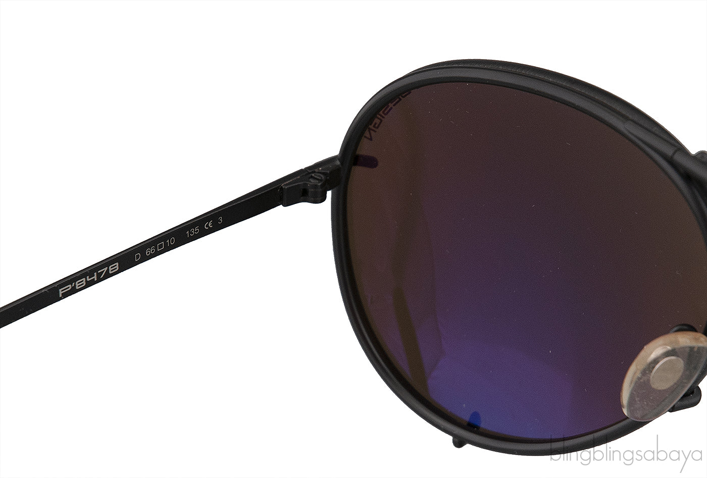 P8478 Aviator Black Sunglasses