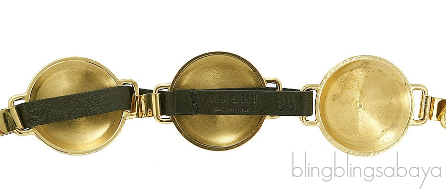 Marni Brass Disc Leather Belt