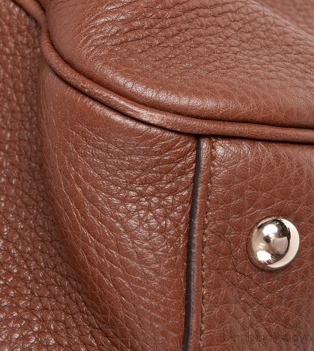 Brown Leather Bamboo Shopper Tote