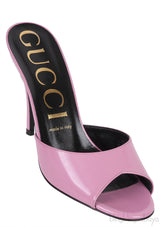Gucci Patent Pink Scarlet Leather Sandals