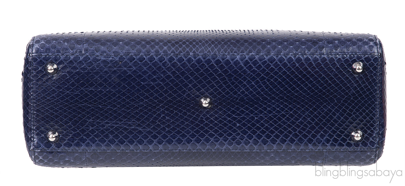 Lady Dior Large Blue Python Bag