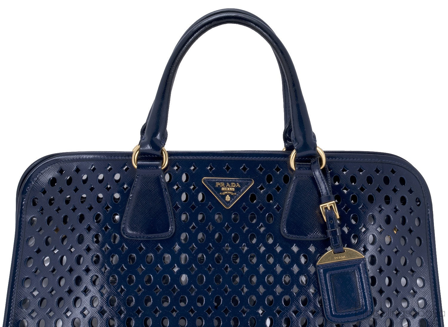 Perforated Saffiano Leather Tote